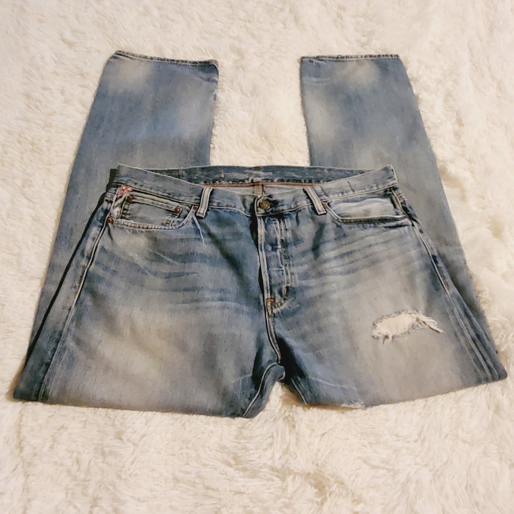 D&S Ralph Lauren Bedford Straight Distressed Jeans